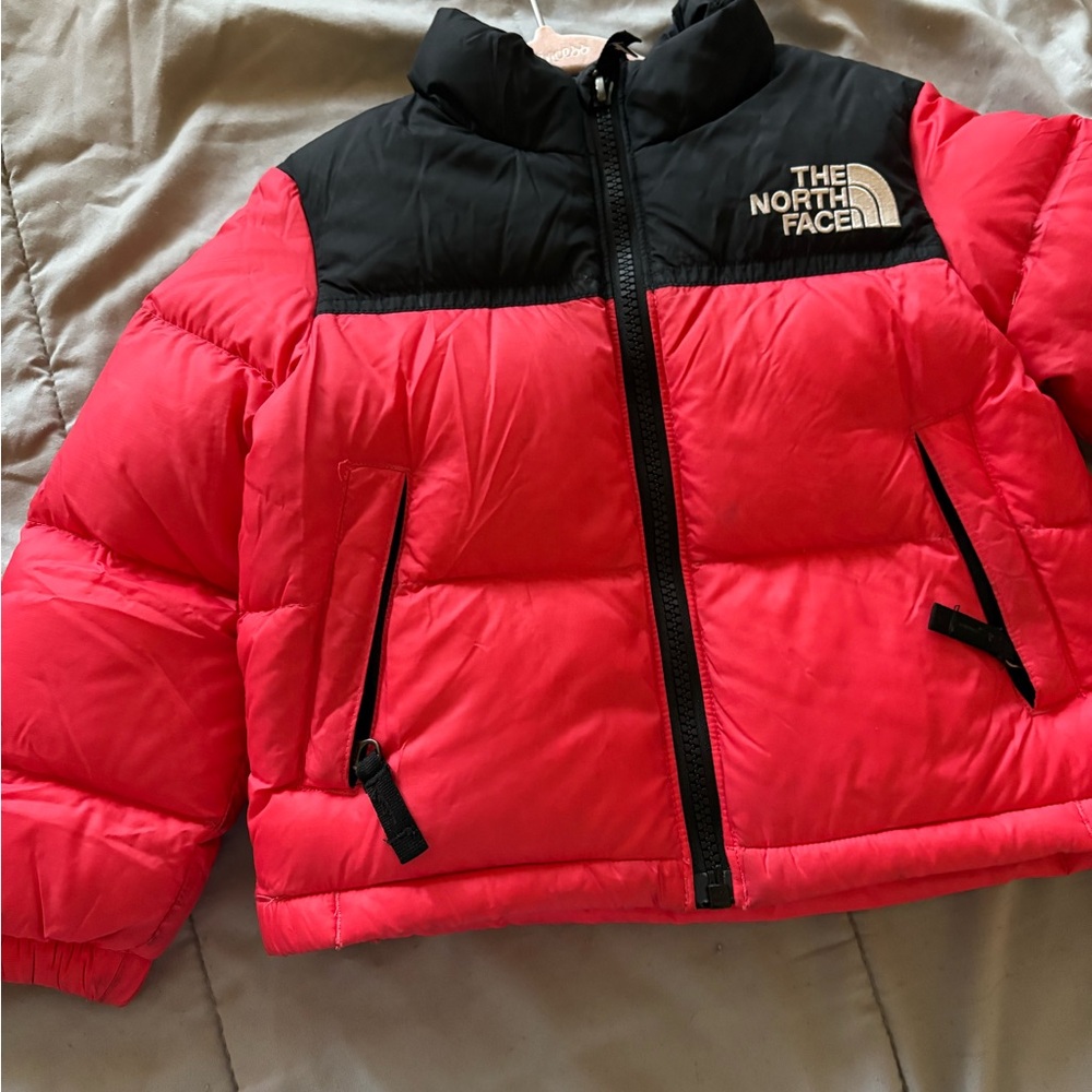 The North Face Kids Black and Red Puffer Jacket